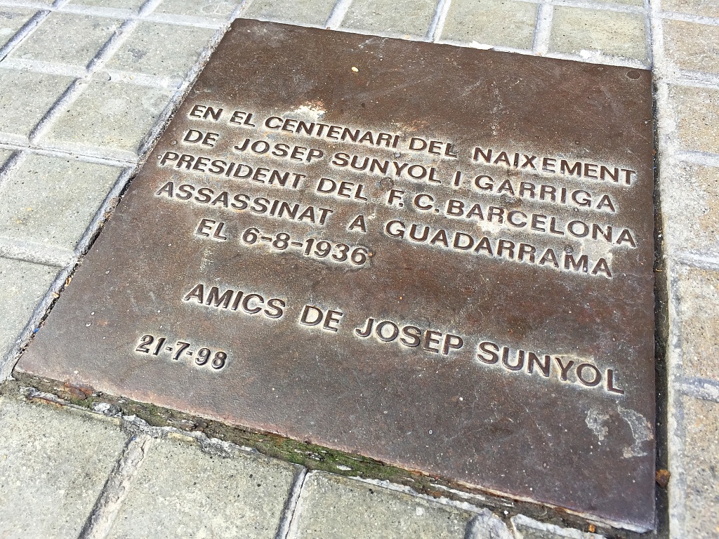 Placa a Josep Sunyol
